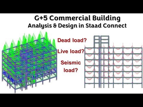 Complete Analysis and Design of G+5 Commercial Building in Staad Pro Connect edition | G+5 Staad