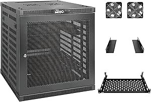 Tecmojo 12U Wall Mount Rack Cabinet, Heavy-Duty 176 Lbs High Load Capacity, 19” Enclosed Server Network Rack with Mesh Door, 17.7” Deep – Elite Collection