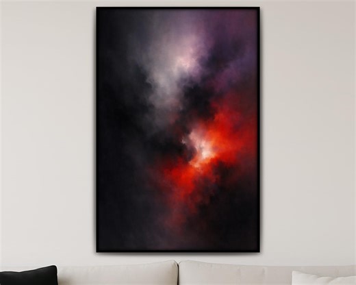Dramatic Red and Black Abstract Wall Art, Deep Atmospheric Contemporary Print, (digital Download) - Etsy
