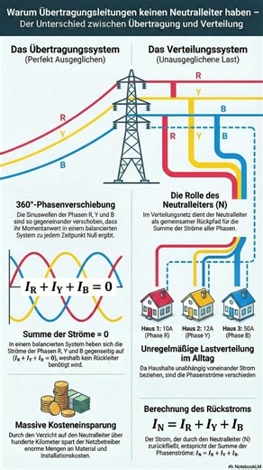 ⚡ Warum haben Hochspannungsleitungen 3 Leiter?