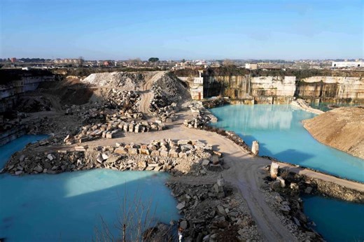 The travertine quarries that built ancient Rome are carving rock for a new generation of temples