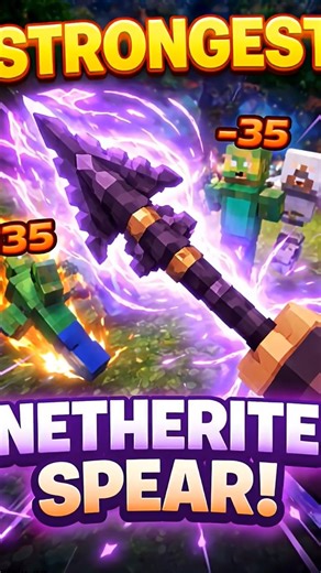 Strongest Netherite Spear in Minecraft! 😱