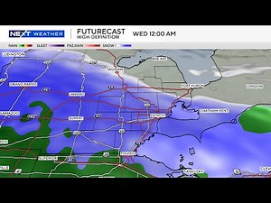 Live radar tracking winter weather moving through Southeast Michigan