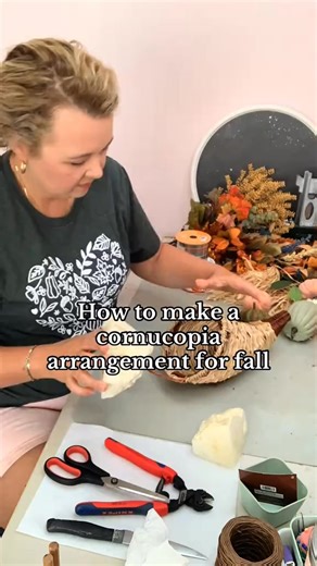 I was asked by the members in Ashley's Wreath Class to make a fall cornucopia. So what was I supposed to do? You can find this tutorial or premade items like this in my Etsy shop. The link is here ➡️ Look what I found on Etsy: https://www.etsy.com/listing/1764711510/how-to-make-a-cornucopia-centerpiece-diy?ref=share_v4_lx #fall #falldecor #fallseason #diydecor | 3 Little Greenwoods Creations