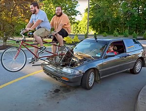 Custom Bicycle-Powered Honda Civic Might be the Strangest Ever