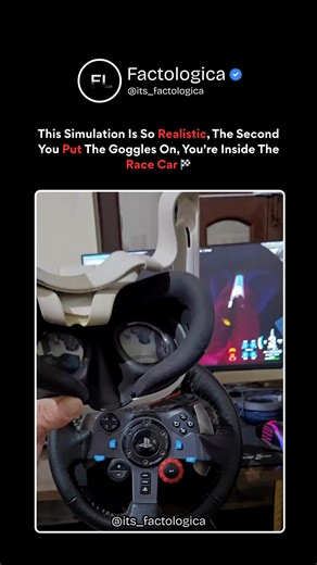 Factologica | VR Racing = REALITY BREAK! 🧠🤯 VR goggles erase simulation/reality line! Depth perception locks, 1:1 head tracking puts cockpit around you.... | Instagram