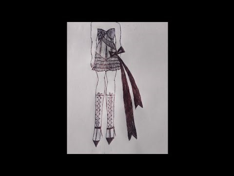 Gorgeous Party Dress Sketch design step by step watch full video