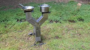 Outdoor Metal Cooking Setup: Unique Design and Functionality