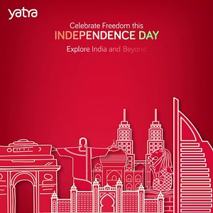 This Independence Day, let Yatra fuel your spirit of exploration. Discover incredible deals on flights, hotels, and more. * Up to ₹6,000 off* on hotels * Up to ₹2,400 off* on domestic flights * Up to ₹10,000 off* on international flights #Yatra #TravelDeals #DomesticFlights #Hotels #InternationalFlights | Yatra.com