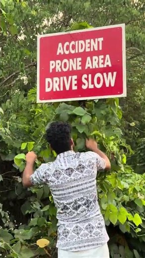 Accident prone area signboard cleaned#accident #safety