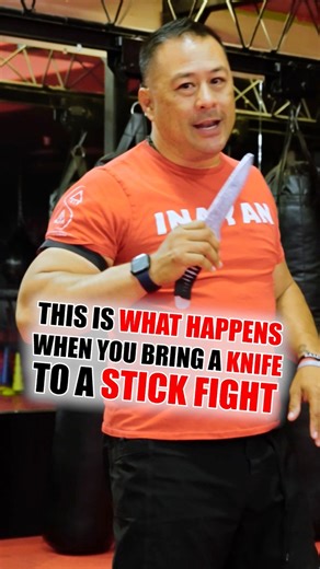 This is what happens when you bring a KNIFE into a STICK FIGHT! Comment SAFETY to receive the link to my course! #fma #filipinomartialarts #martialarts #selfdefense | I.T.O. - I.S.E. Mangisursuro's Inayan