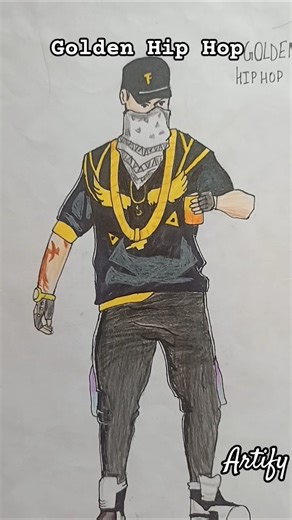 Golden Hip Hop drawing #shorts #viral #drawing