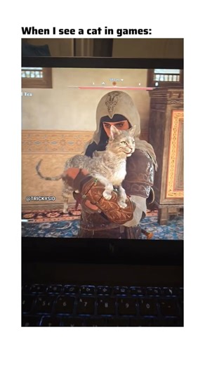 Assassin's Creed Mirage let's us pet cats 🥹🫶🏻 #assassinscreedmirage #assassinscreed #cats