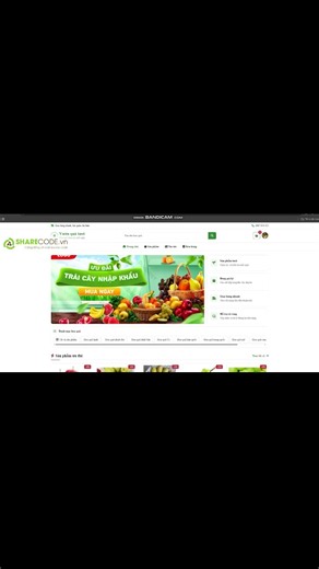 Mã code 54434 Website bán hoa quả Vườn quả tươi