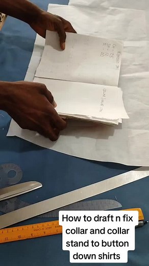 How to draft n fix collar and collar stand to English button down shirts