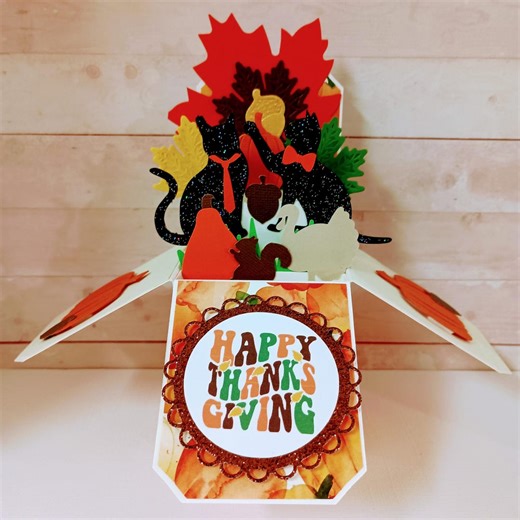 Handmade Thanksgiving Card: Black Cat 3D Pop up Box Card - Etsy