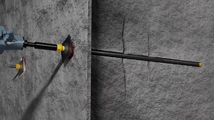 The BoraBolt serves as both the drill string during drilling of a support hole, and as the support tendon once grouted into place. Once the rockbolt has been drilled to full depth, pumpable resin is injected through the center of the rockbolt to achieve full encapsulation from the back of the hole to the collar. | Epiroc Underground Mining and Tunneling