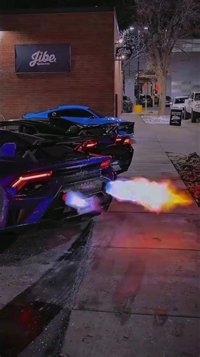 PURPLE V10 MONSTER: Insane Rain Drifts & BLUE FLAMES! 😈🔥 #lamborghini #topcars #trending #fypシ゚viral