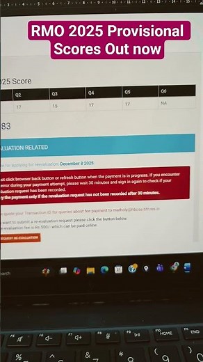 📢 RMO 2025 Provisional Scores are Out! Check your scores now #inmo2025
