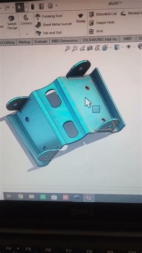Sheet Metal 3D Modeling | SolidWorks ⚙️ || #SolidWorks #SheetMetal #SheetMetalDesign #CADDesign