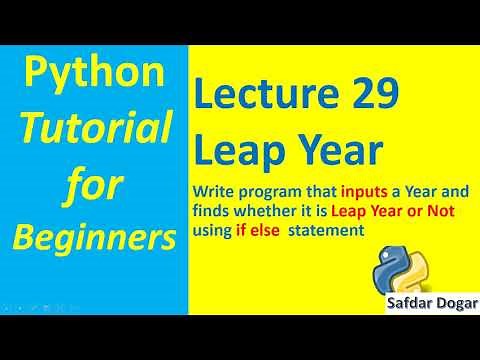 How to Find Leap Year using If Else in Python | Python Tutorial for Beginners