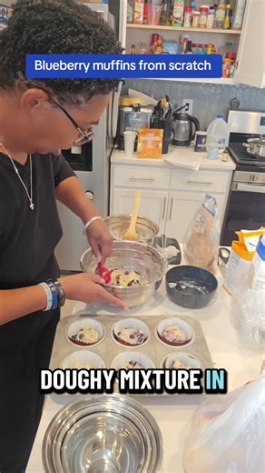 I wanted to use up some of the blueberries we had in thr deep freezer. #blueberrymuffins #baking #sunday | Sabrina Richmond Perkins | Facebook
