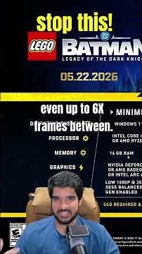 Frame Generation at 30 FPS Is a Bad Idea… #gaming #pcgaming #legobatman #unoptimized #pchardware