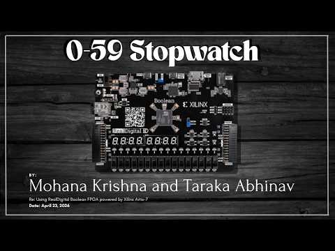 60 seconds Stopwatch Counter using Boolean Board || Xilinx Vivado || ReadDigital || AMDA