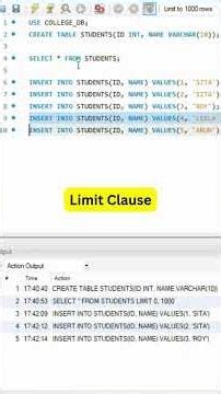 Limit Clause| sql| Part 32| #sql #queries #viral #shortvideo