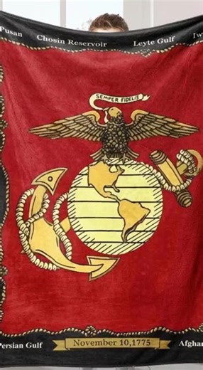 U.S. Marine Corps Emblem Pattern Blanket for All Seasons