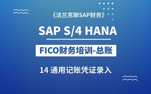 SAP最新S/4 HANA FICO培训14：通用记账凭证录入