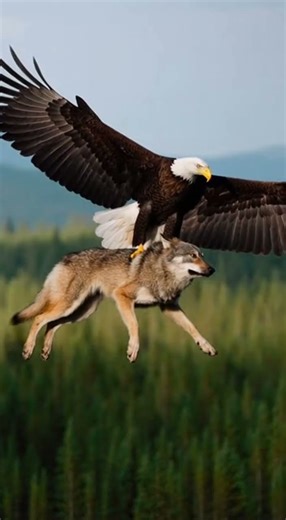 Strong Eagle Captures Wolf and Flies to Nest Incredible Aerial Hunt #wildlife #nature #eagle