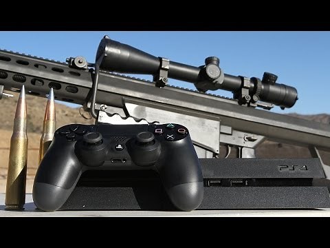Sony PS4 vs .50 cal - Slow Motion at 50,000 FPS playstation