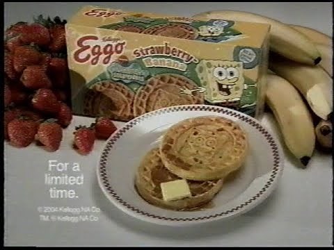 Eggo SpongeBob Strawberry Banana Waffles Commercial (2004)