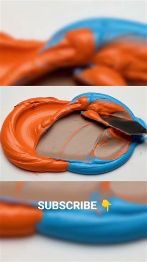 🔥 Fire vs Ice ❄️ Satisfying Orange & Blue Mix! 🧡💙