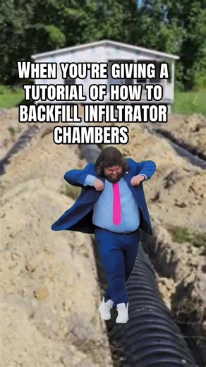 You gotta walk it in 💪 — no heavy equipment rolling across an Infiltrator chamber drainfield. This is one of those steps that separates people who install systems from people who just bury plastic and hope. Chambers are engineered to flex and perform, but they’re not designed to be crushed by machine weight during backfill. One wrong move with heavy iron and you’ve compromised soil structure, chamber alignment, and long-term performance before the system ever sees wastewater. Proper backfill me