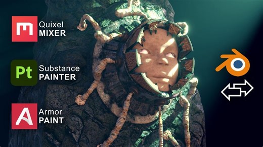 iBlender插件 Pbr Bridge 2.01 最新双语中文汉化版 桥接 SP ArmorPaint Quixel Mixer Blender教程