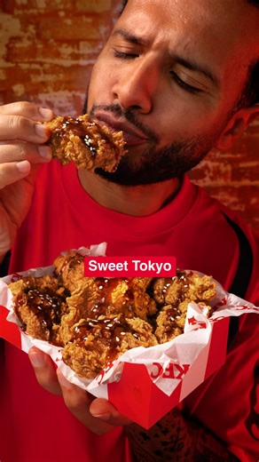 We took Hot & Crispy, drizzled sweet teriyaki sauce over it, sprinkled crunchy sesame seeds and gave it a name: Sweet Tokyo 🏮✨ Bit of sweet, bit of heat. It’s full umami. Alright, now we’re just showing off 😉 Not everywhere and not forever. | KFC