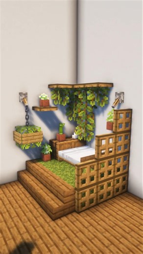 THE COZIEST NATURAL BEDROOM YOU CAN BUILD IN MINECRAFT 🌿 #minecraft