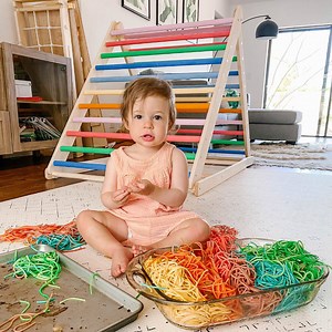 How To Make Colored Pasta For Sensory Play With Toddlers & Babies: Easy Rainbow Spaghetti Recipe - Confidently Mom