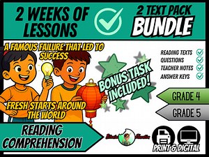 From Failure to Fresh Starts | Reading Comprehension | Bundle | Grade 4/5
