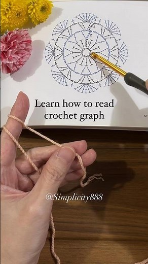 📕🧶Learn how to read crochet graphs #crochet #simplicity888 #youtubeshorts #easycrochet #diycrafts