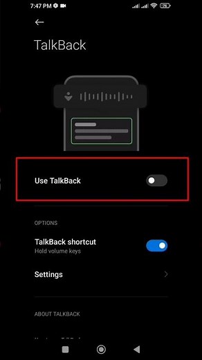 Redmi phone TalkBack settings | TalkBack on/off settings