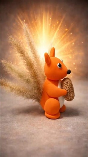 DIY Handcrafted Squirrel with Acorn Cute Animal Craft Tutorial | Easy Handmade Art #shorts