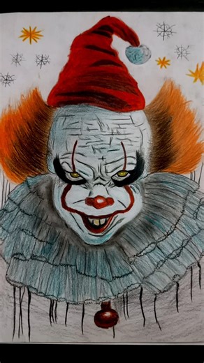 Drawing the king 👑of Nightmares Pennywise Fan Art 🎨#shorts #pennywise #itmovie #horrorart#ytshorts