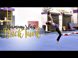 Gymnastics ~ Harmony's First Back Tuck| Harmony SGG