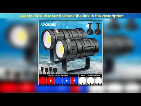 Professional LED Diving Flashlight 18000LM COB Tactical Torch IPX8 Waterproof Glare Video Camera