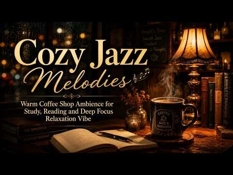 Cozy Jazz Melodies ~ Warm Coffee Shop Ambience for Study, Reading and Deep Focus Relaxation Vibe