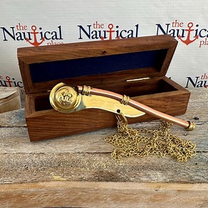 Brass / Copper Boatswain Whistle W Chain & Wood Box - Bosun Call Pipe Necklace - Navy Captain - Old Vintage Style - Nautical Maritime - Etsy