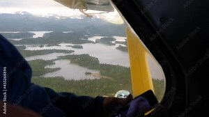Scenic view of wild Alaska from the window of a Havilland Beaver floatplane